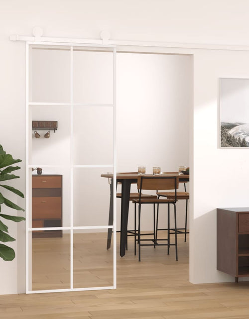 Încărcați imaginea în vizualizatorul Galerie, Ușă glisantă, alb, 76x205 cm, sticlă ESG și aluminiu - Lando
