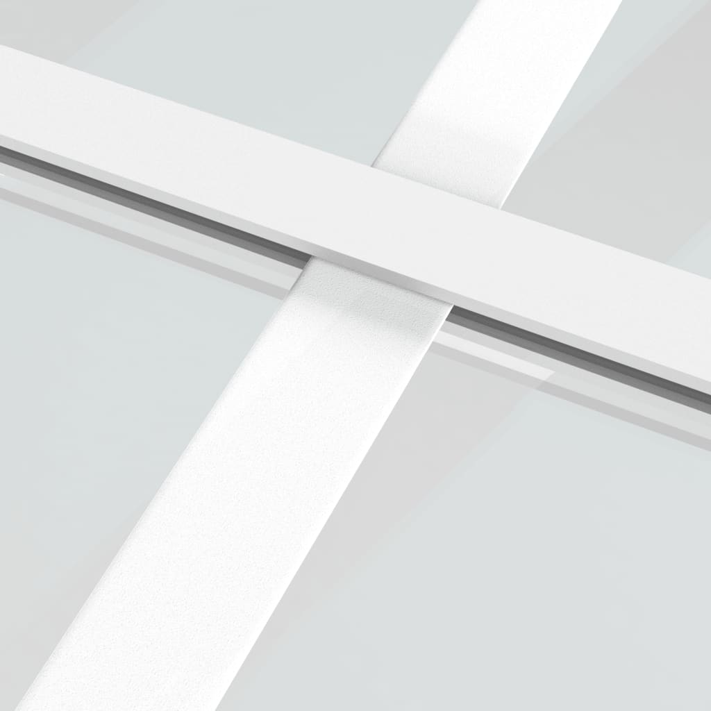 Ușă glisantă, alb, 90x205 cm, sticlă ESG mată și aluminiu - Lando