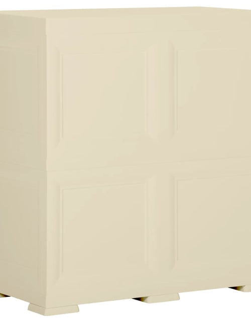 Загрузите изображение в средство просмотра галереи, Dulap din plastic, 79x43x85,5 cm, alb angora, design de lemn - Lando
