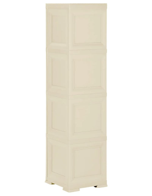 Încărcați imaginea în vizualizatorul Galerie, Dulap din plastic, 40x43x164 cm, alb angora, design de lemn - Lando
