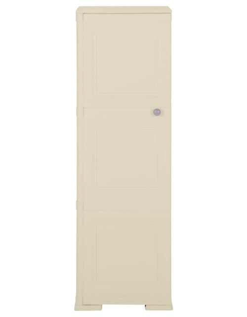Загрузите изображение в средство просмотра галереи, Dulap din plastic, 40x43x125 cm, alb angora, design de lemn - Lando
