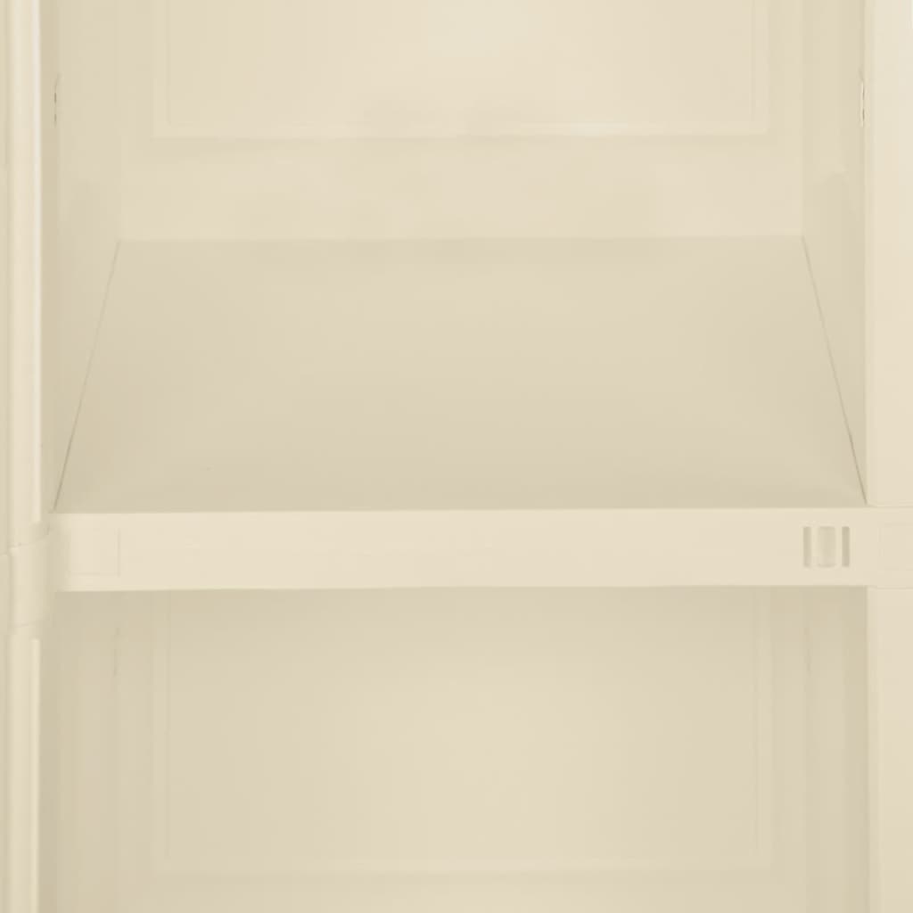 Dulap din plastic, 40x43x85,5 cm, alb angora, design de lemn - Lando
