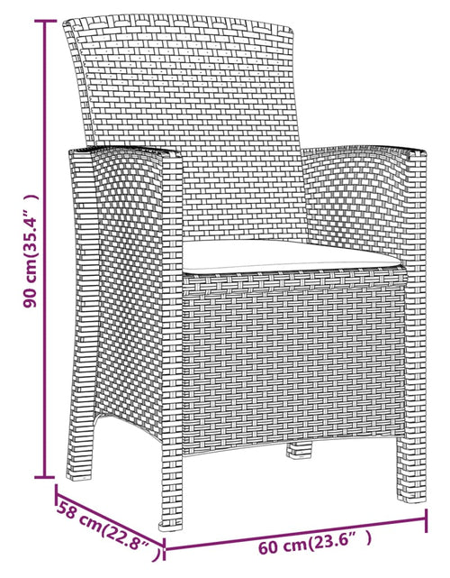 Încărcați imaginea în vizualizatorul Galerie, Scaun de grădină cu pernă, maro, ratan PP - Lando
