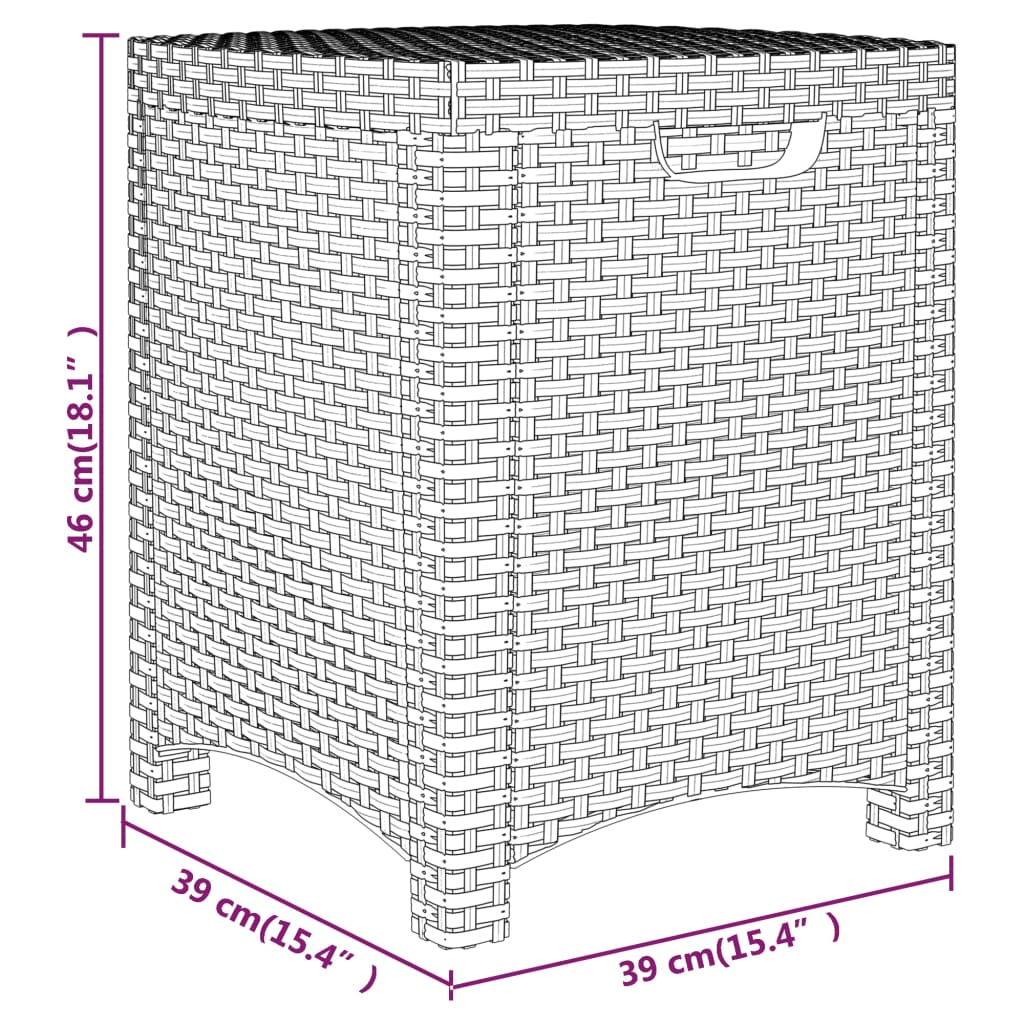 Cutie de depozitare pentru grădină, alb, 39x39x46 cm, ratan PP - Lando
