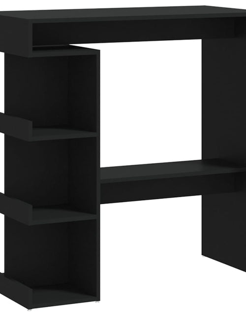 Загрузите изображение в средство просмотра галереи, Masă bar cu raft de depozitare, negru, 100x50x101,5 cm, PAL - Lando
