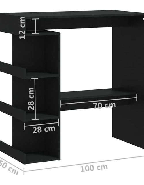Загрузите изображение в средство просмотра галереи, Masă bar cu raft de depozitare, negru, 100x50x101,5 cm, PAL - Lando
