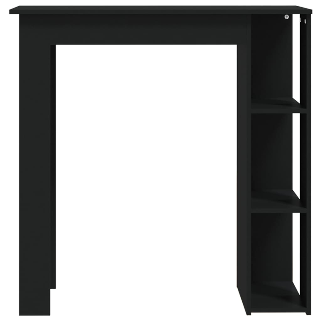 Masă de bar cu raft, negru, 102x50x103,5 cm, PAL - Lando