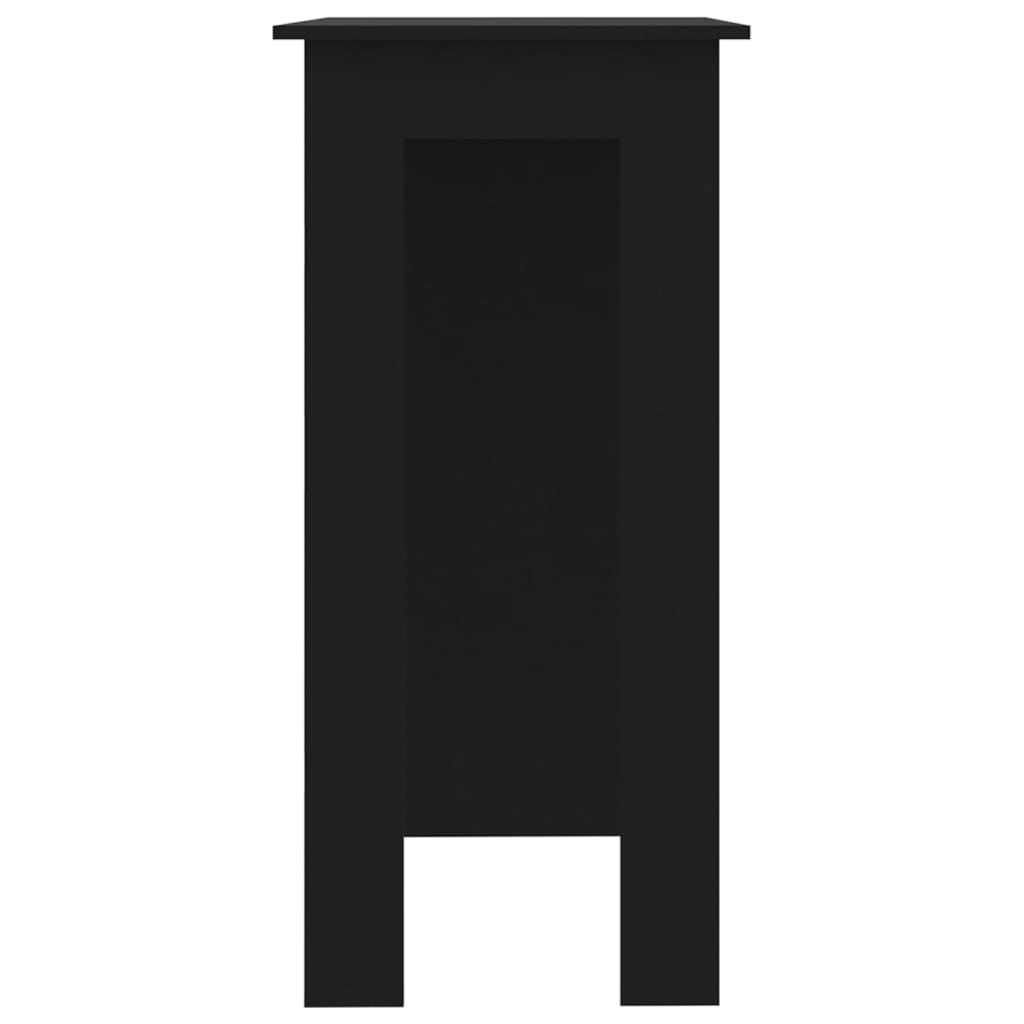 Masă de bar cu raft, negru, 102x50x103,5 cm, PAL - Lando