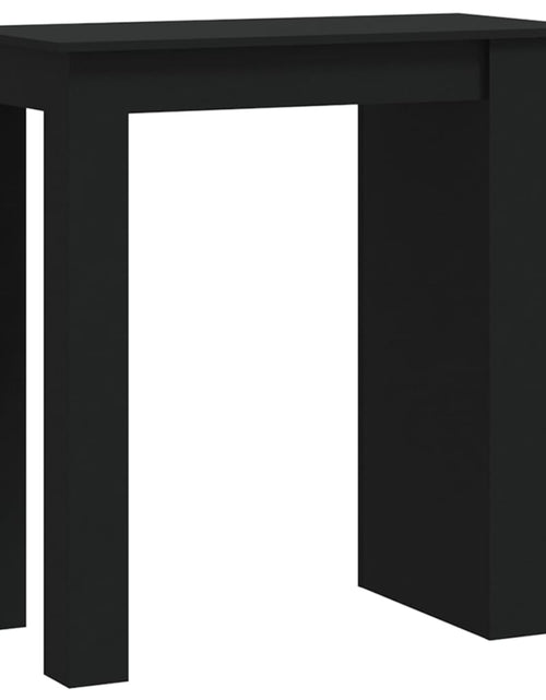 Încărcați imaginea în vizualizatorul Galerie, Masă de bar cu raft de depozitare, negru, 102x50x103,5 cm, PAL - Lando
