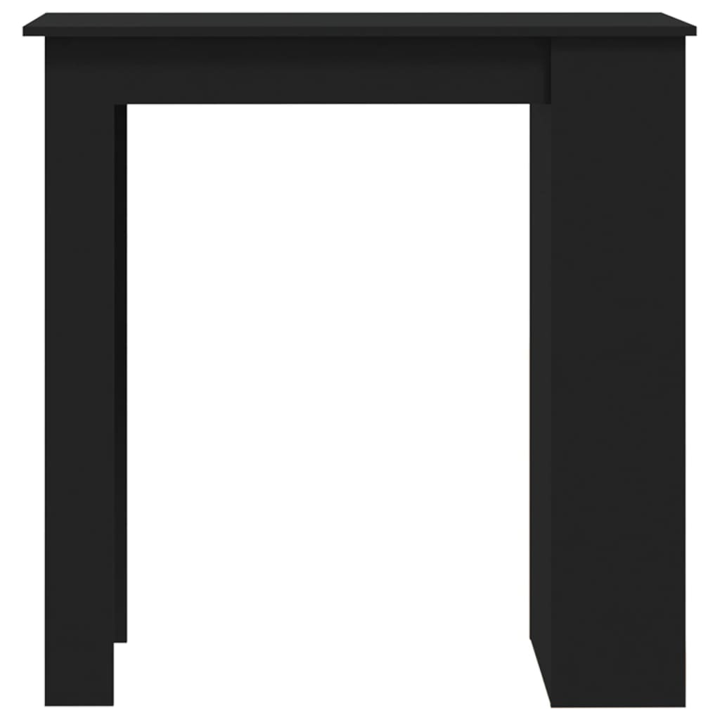 Masă de bar cu raft de depozitare, negru, 102x50x103,5 cm, PAL - Lando