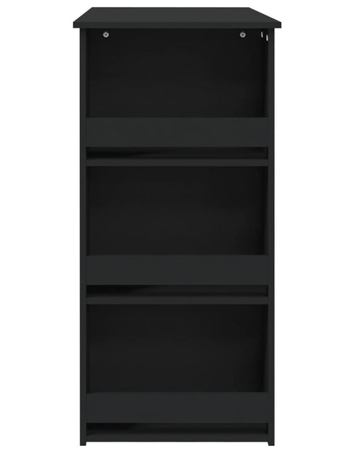 Încărcați imaginea în vizualizatorul Galerie, Masă de bar cu raft de depozitare, negru, 102x50x103,5 cm, PAL - Lando
