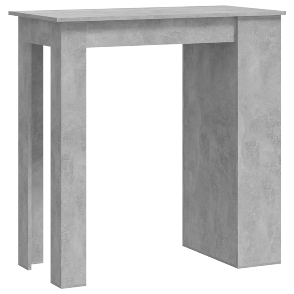 Masă de bar cu raft de depozitare, gri beton, 102x50x103,5 cm - Lando