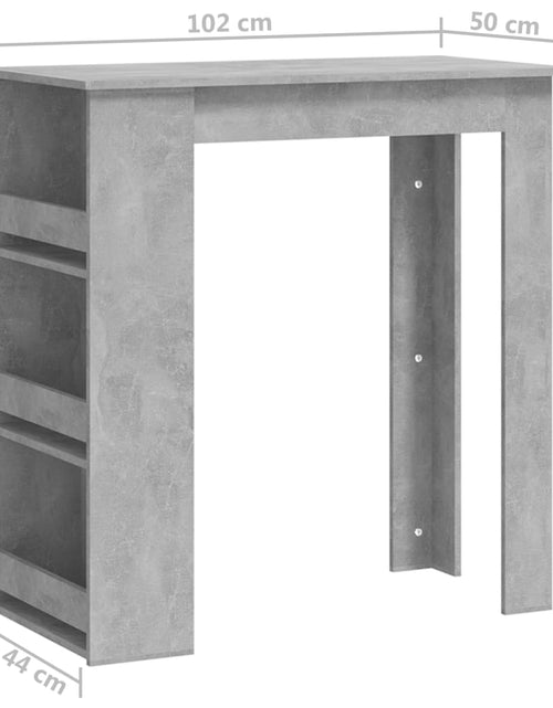 Загрузите изображение в средство просмотра галереи, Masă de bar cu raft de depozitare, gri beton, 102x50x103,5 cm - Lando
