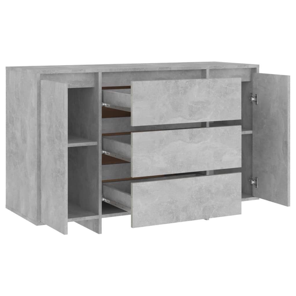 Servantă cu 3 sertare, gri beton, 120x41x75 cm, PAL Lando - Lando