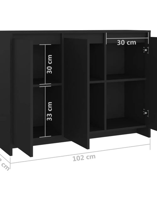 Загрузите изображение в средство просмотра галереи, Servantă, negru, 102x33x75 cm, PAL Lando - Lando

