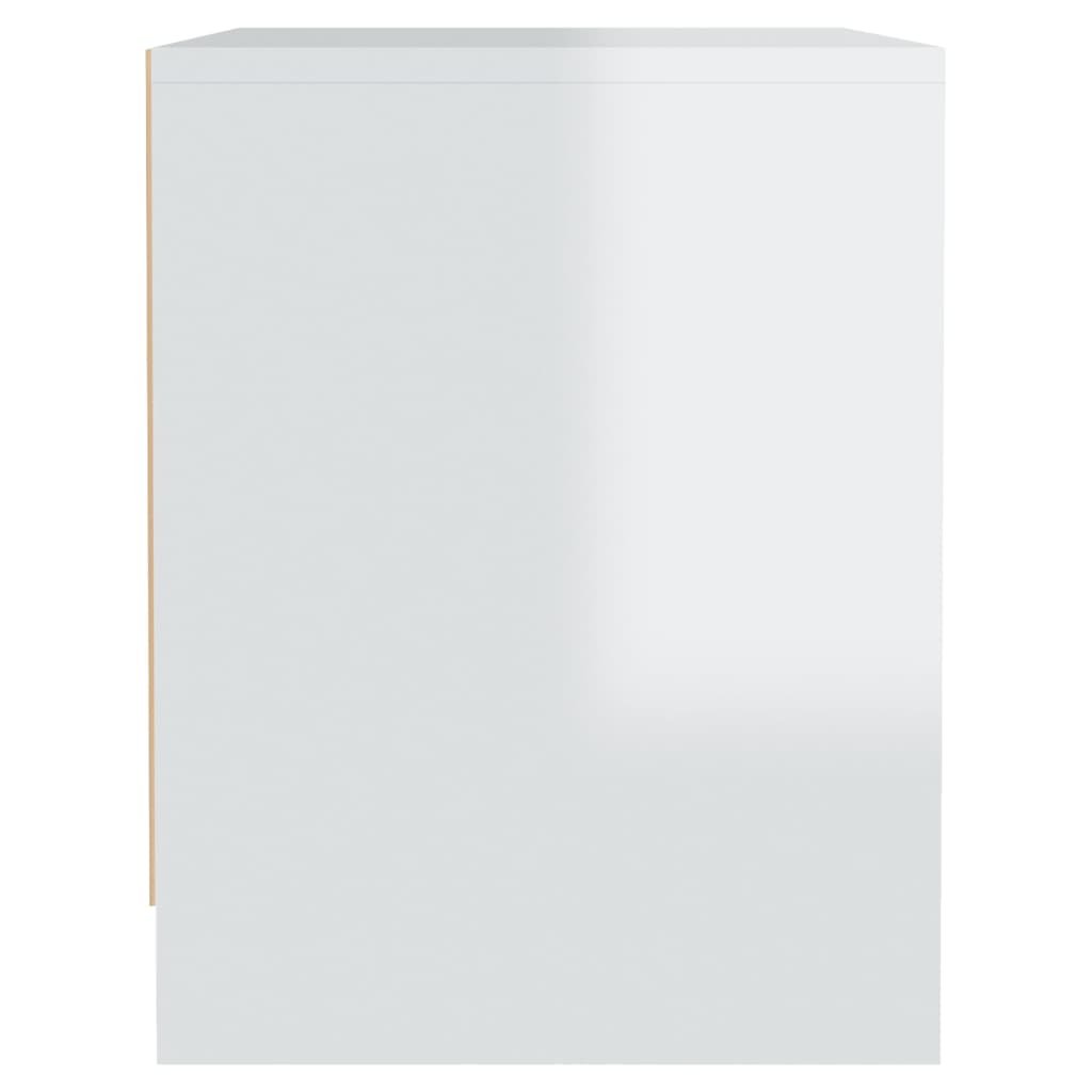 Noptieră, alb extralucios, 45x34x44,5 cm, PAL - Lando