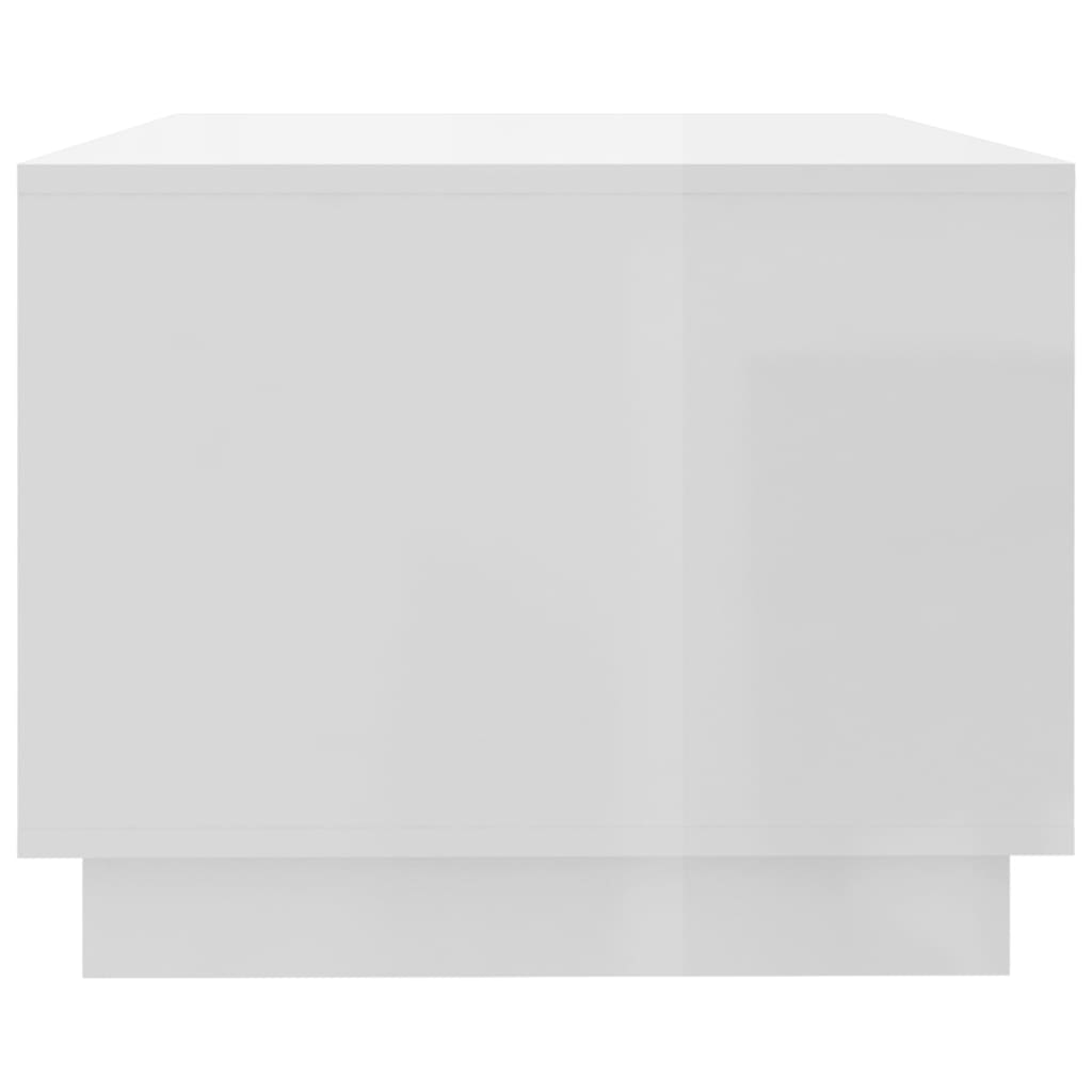 Măsuță de cafea, alb extralucios, 102x55x43 cm, PAL - Lando