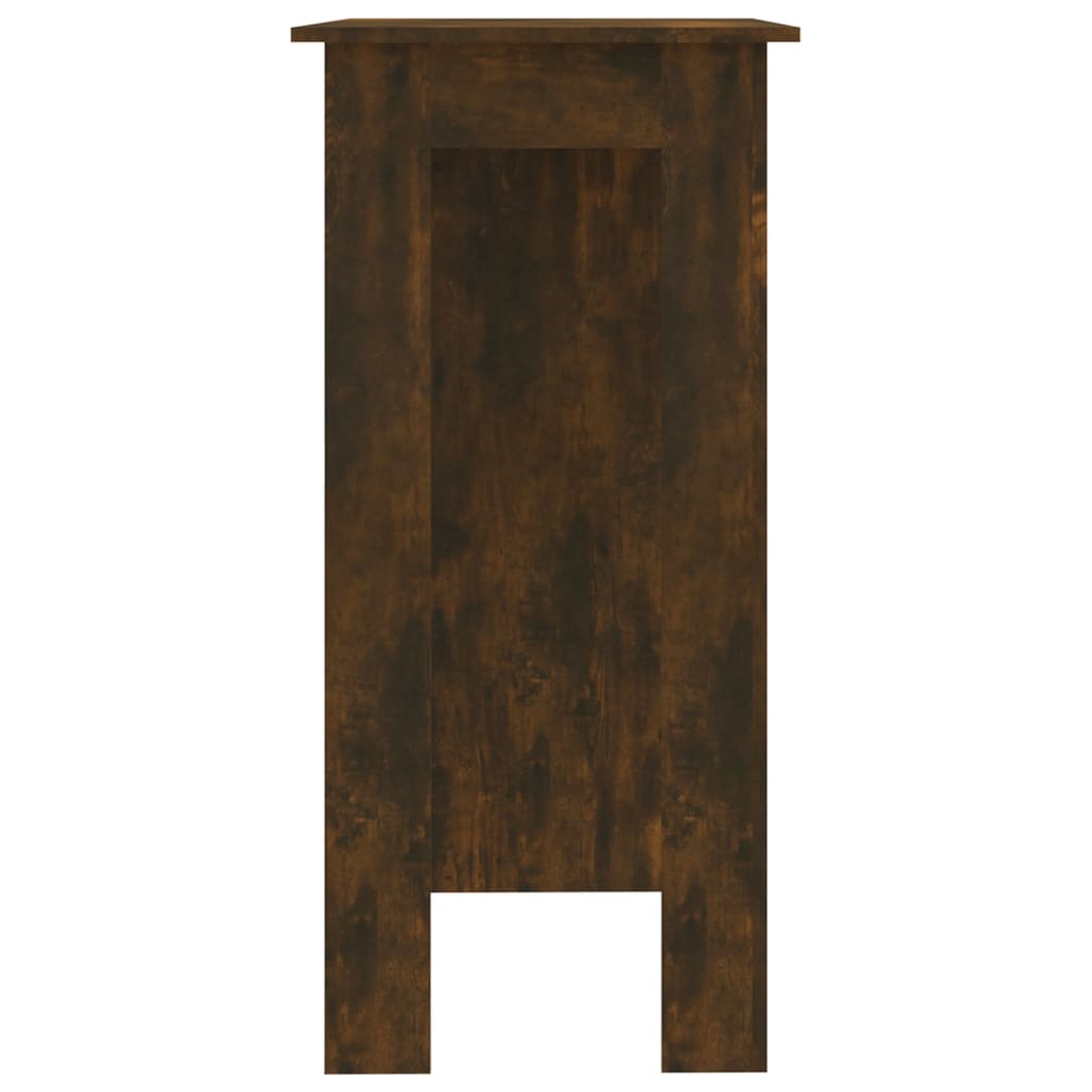 Masă de bar cu raft, stejar afumat, 102x50x103,5 cm, PAL - Lando