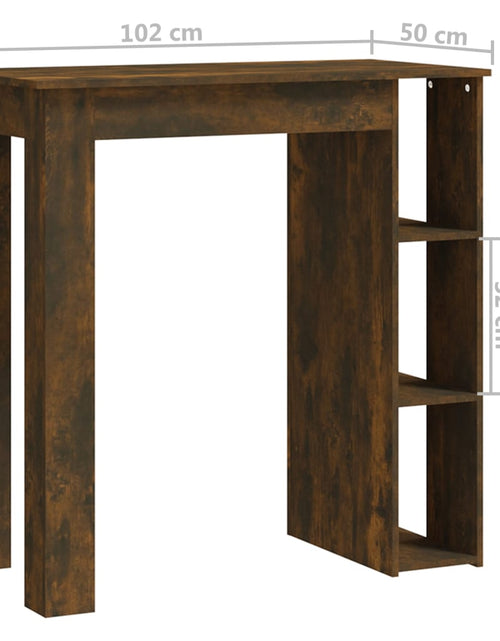 Încărcați imaginea în vizualizatorul Galerie, Masă de bar cu raft, stejar afumat, 102x50x103,5 cm, PAL - Lando
