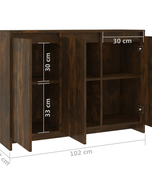 Загрузите изображение в средство просмотра галереи, Servantă, stejar afumat, 102x33x75 cm, PAL Lando
