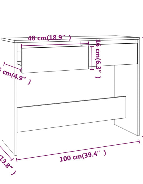 Загрузите изображение в средство просмотра галереи, Masă consolă, stejar afumat, 100x35x76,5 cm, PAL Lando - Lando
