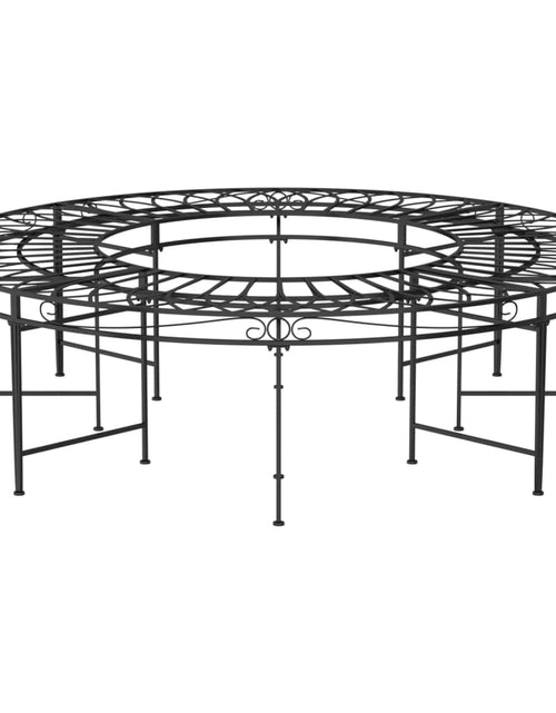 Încărcați imaginea în vizualizatorul Galerie, Bancă circulară de copac, negru, Ø160 cm, oțel - Lando

