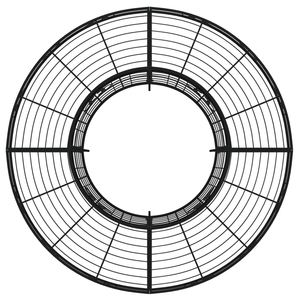 Bancă circulară de copac, negru, Ø137 cm, oțel - Lando