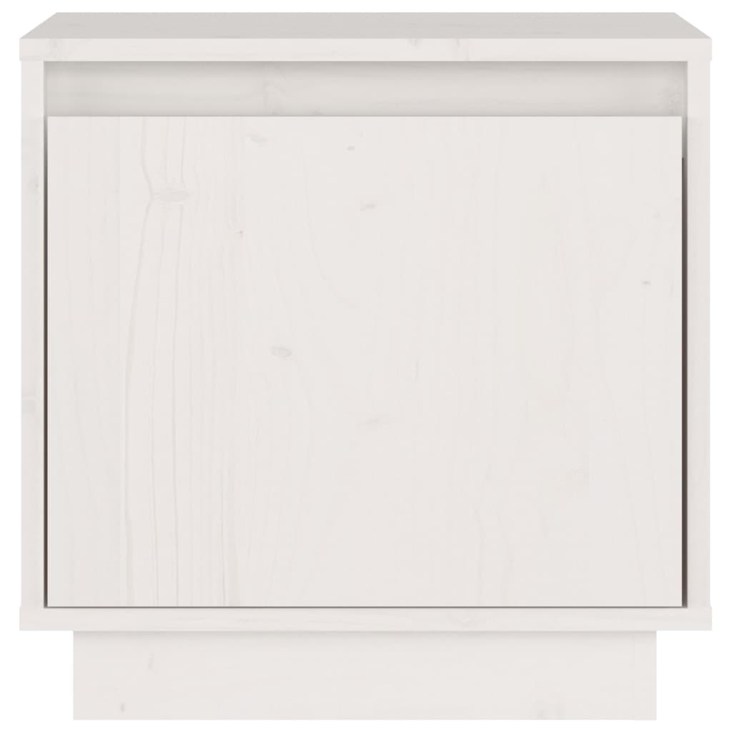 Noptiere, alb, 2 buc., 40x30x40 cm, lemn masiv de pin - Lando
