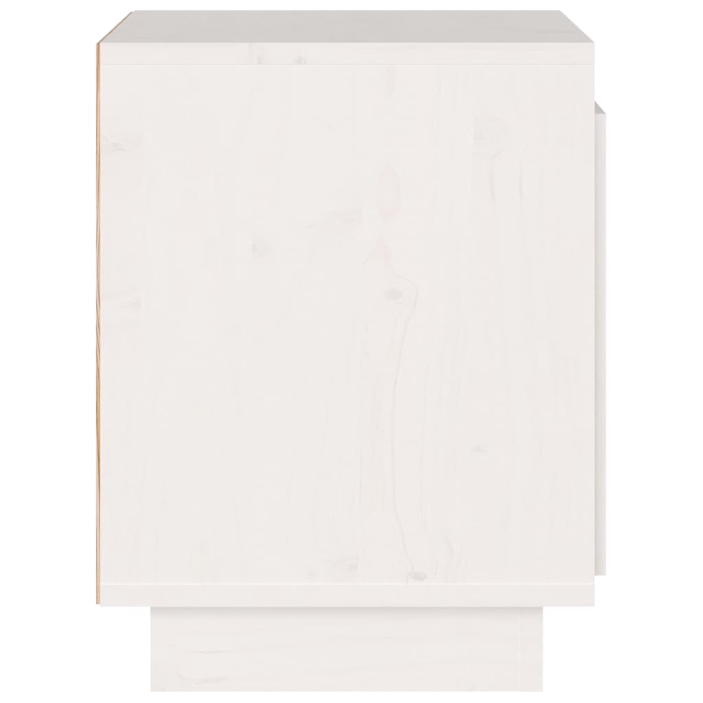 Noptiere, alb, 2 buc., 40x30x40 cm, lemn masiv de pin - Lando