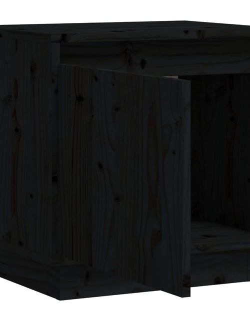 Încărcați imaginea în vizualizatorul Galerie, Noptieră, negru, 40x30x40 cm, lemn masiv de pin - Lando
