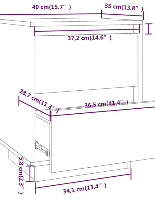Încărcați imaginea în vizualizatorul Galerie, Noptieră, 40x35x50 cm, lemn masiv de pin - Lando
