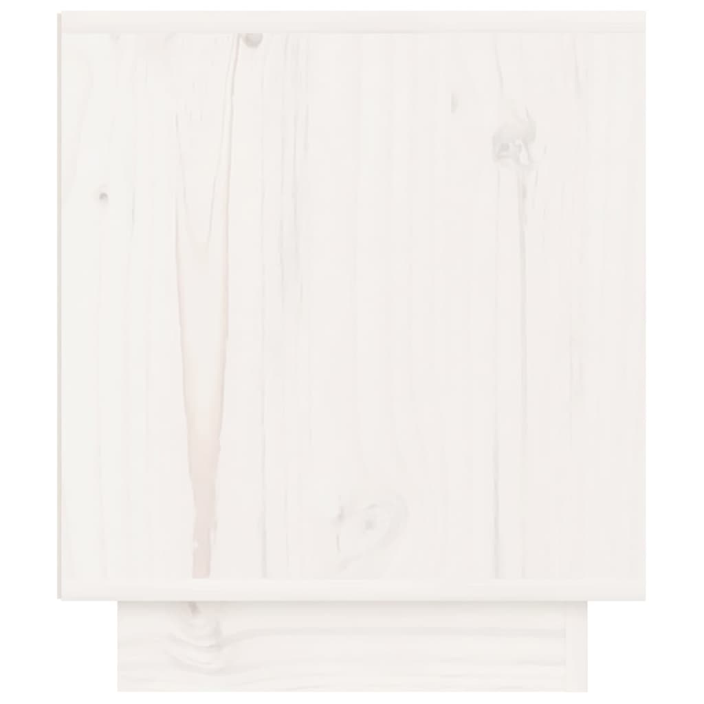 Noptieră, alb, 40x34x40 cm, lemn masiv de pin - Lando