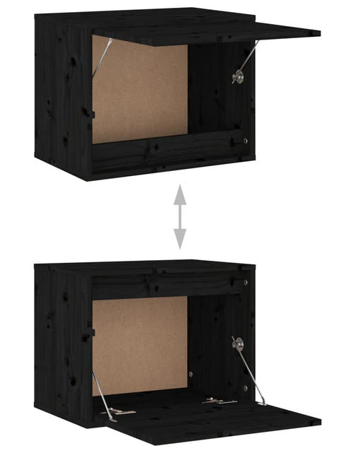 Загрузите изображение в средство просмотра галереи, Dulap de perete, negru, 45x30x35 cm, lemn masiv de pin Lando - Lando
