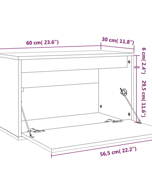 Загрузите изображение в средство просмотра галереи, Dulap de perete, negru, 60x30x35 cm, lemn masiv de pin Lando - Lando
