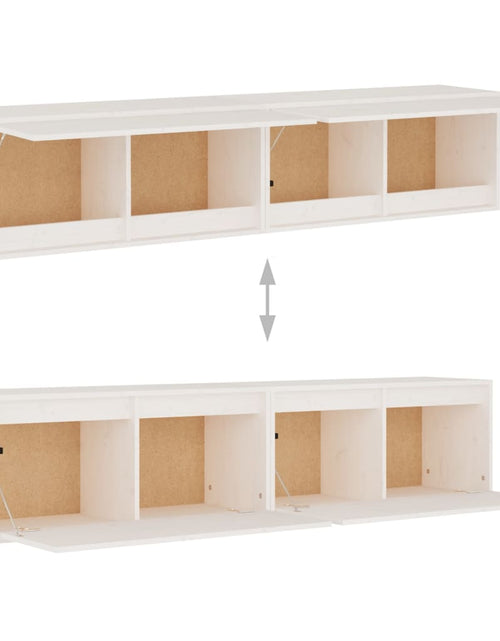 Загрузите изображение в средство просмотра галереи, Dulapuri de perete 2 buc. alb, 80x30x35 cm, lemn masiv de pin Lando - Lando
