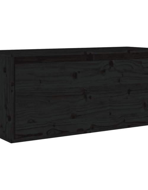 Încărcați imaginea în vizualizatorul Galerie, Dulap de perete, negru, 80x30x35 cm, lemn masiv de pin Lando - Lando
