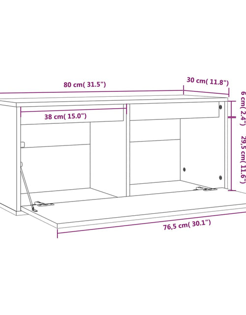 Загрузите изображение в средство просмотра галереи, Dulap de perete, negru, 80x30x35 cm, lemn masiv de pin Lando - Lando
