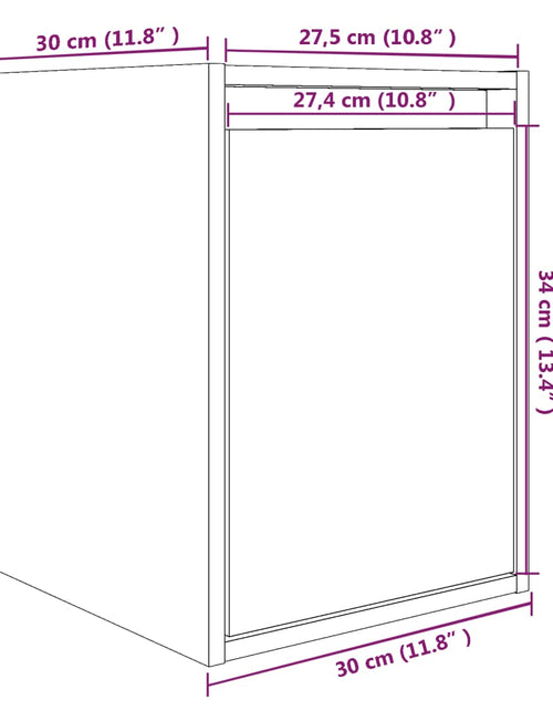 Încărcați imaginea în vizualizatorul Galerie, Dulapuri de perete 2 buc. alb, 30x30x40 cm, lemn masiv de pin Lando - Lando
