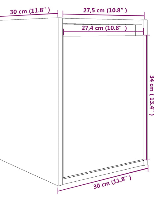 Загрузите изображение в средство просмотра галереи, Dulap de perete, gri, 30x30x40 cm, lemn masiv de pin Lando - Lando
