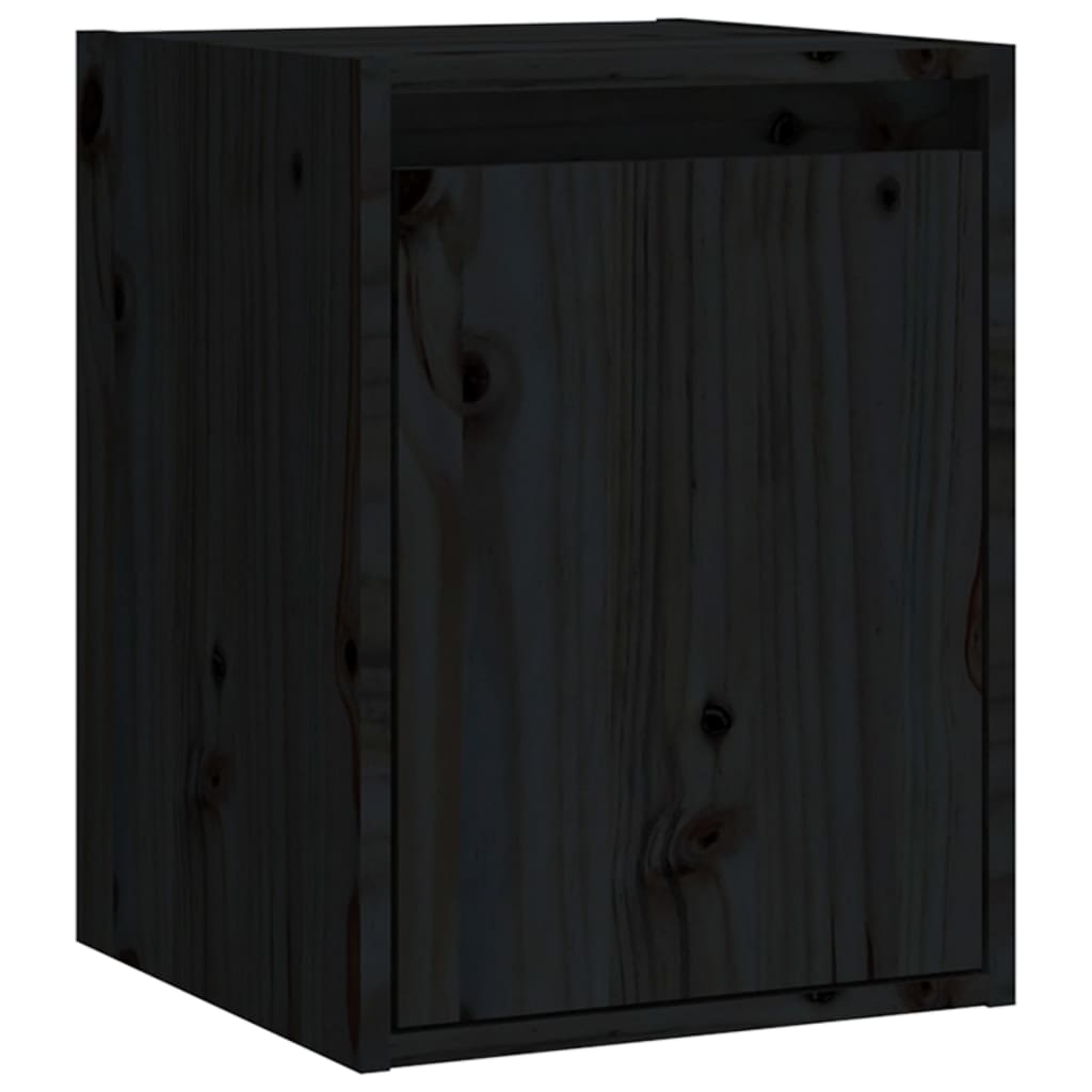 Dulapuri de perete 2 buc.negru, 30x30x40 cm, lemn masiv de pin Lando - Lando