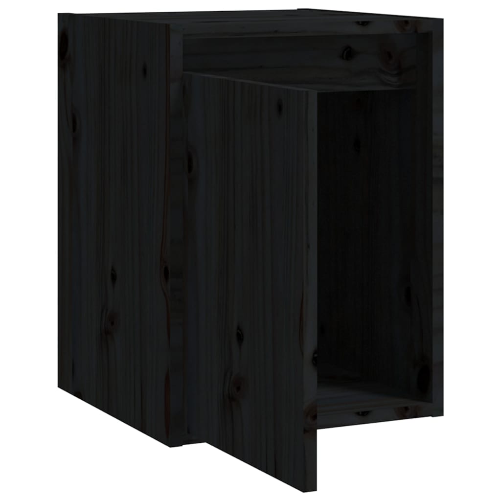 Dulapuri de perete 2 buc.negru, 30x30x40 cm, lemn masiv de pin Lando - Lando