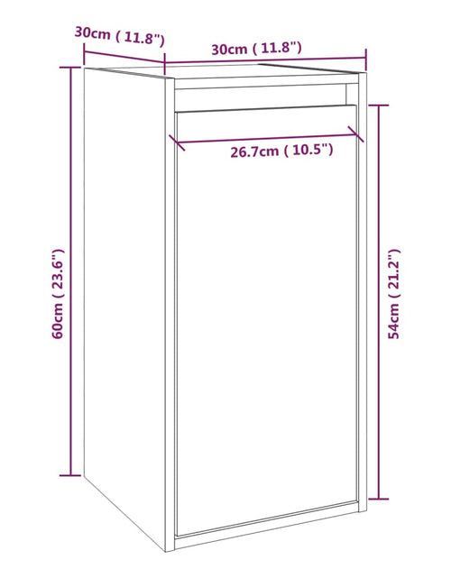 Загрузите изображение в средство просмотра галереи, Dulap de perete, negru, 30x30x60 cm, lemn masiv de pin Lando - Lando
