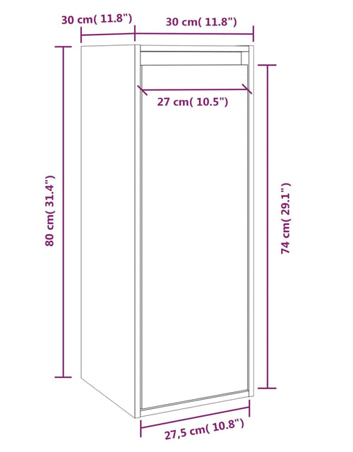 Загрузите изображение в средство просмотра галереи, Dulap de perete, negru, 30x30x80 cm, lemn masiv de pin Lando - Lando

