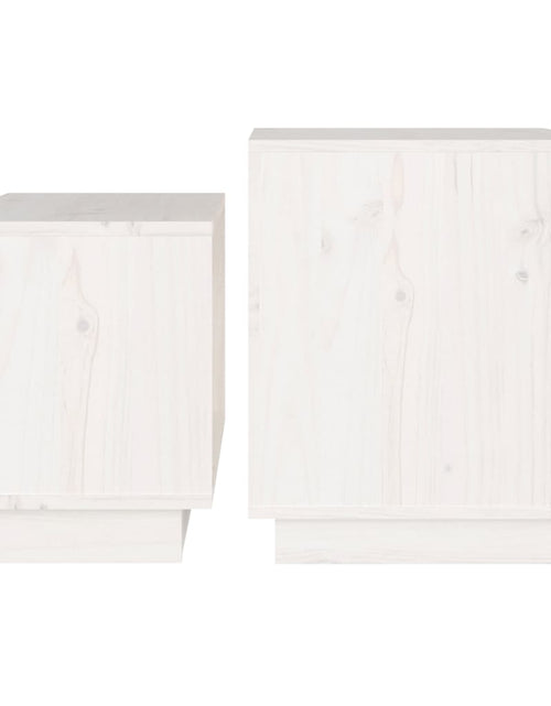 Încărcați imaginea în vizualizatorul Galerie, Măsuțe de cafea suprapuse, 2 buc., alb, lemn masiv de pin Lando - Lando
