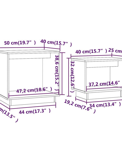Загрузите изображение в средство просмотра галереи, Măsuțe de cafea suprapuse, 2 buc., alb, lemn masiv de pin Lando - Lando
