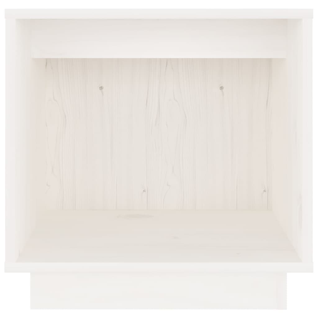 Noptieră, alb, 40x30x40 cm, lemn masiv de pin - Lando
