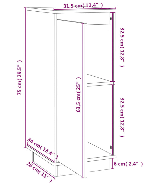 Încărcați imaginea în vizualizatorul Galerie, Servante, 2 buc., alb, 31,5x34x75 cm, lemn masiv de pin - Lando
