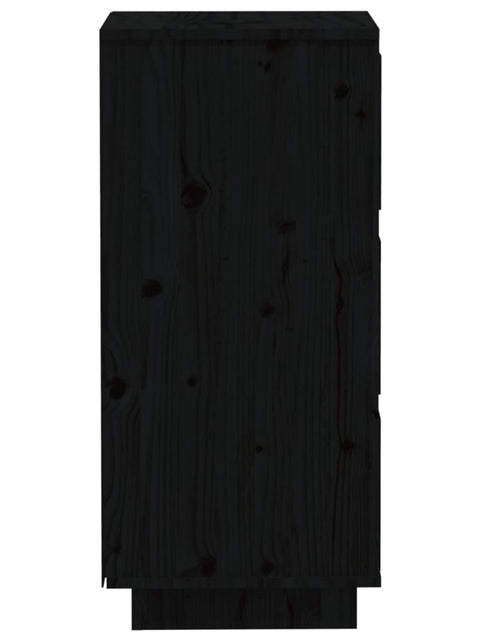 Încărcați imaginea în vizualizatorul Galerie, Servante, 2 buc., negru, 32x34x75 cm, lemn masiv de pin Lando - Lando
