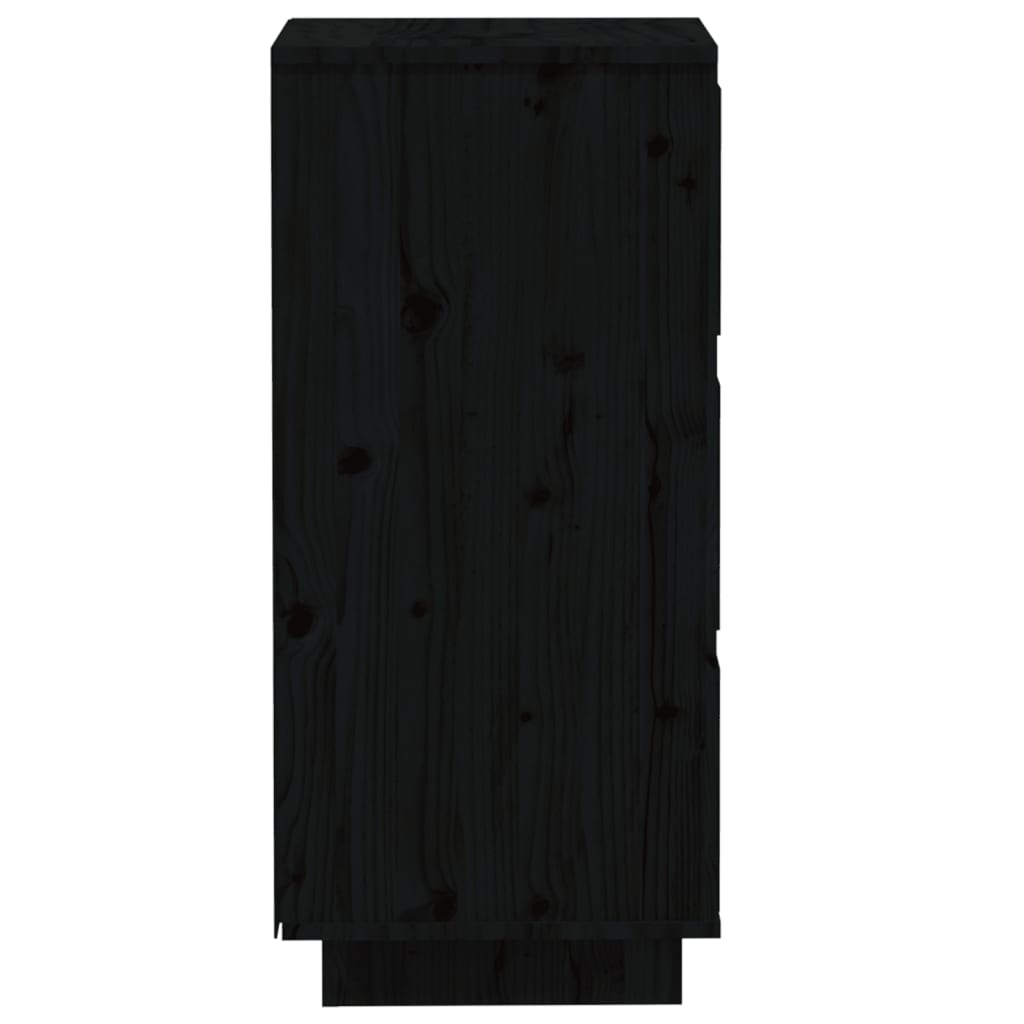 Servante, 2 buc., negru, 32x34x75 cm, lemn masiv de pin Lando - Lando