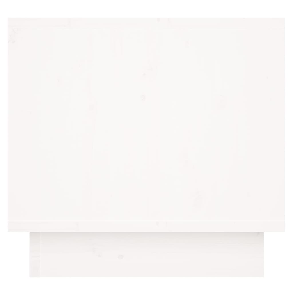 Noptieră, alb, 35x34x32 cm, lemn masiv de pin - Lando